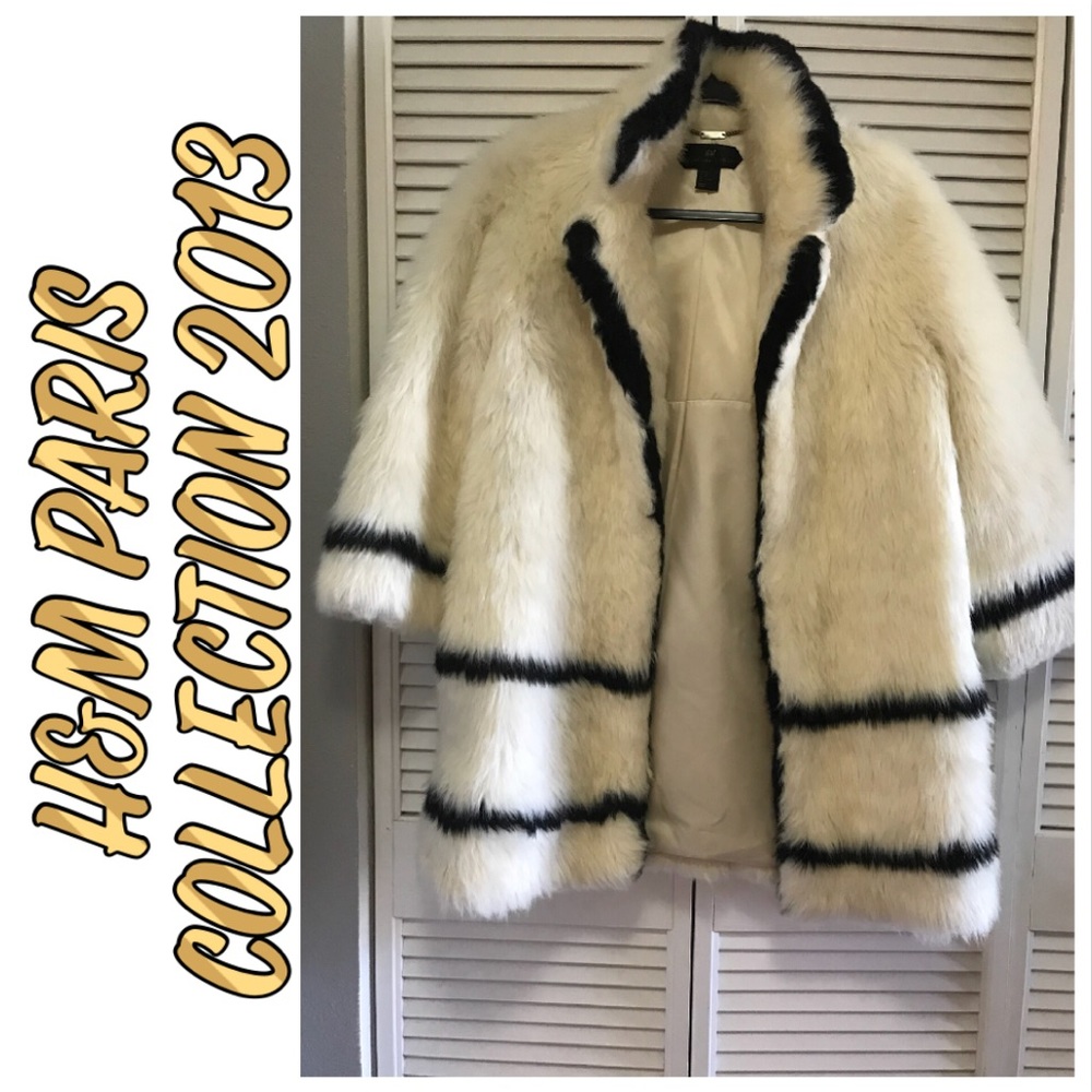 H&M 2013 Paris Collection Faux Fur Coat